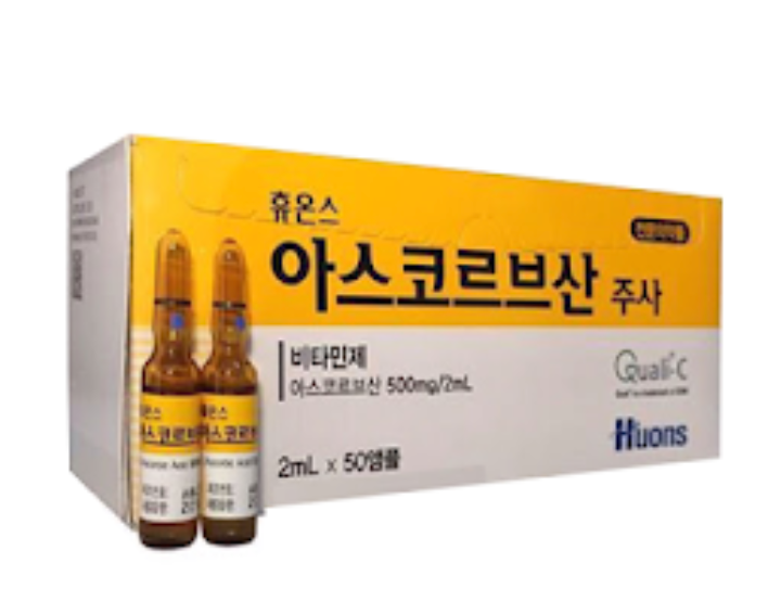 Huons Ascorbic Acid Vitamin C - 50 vials x 2 ml (Box)